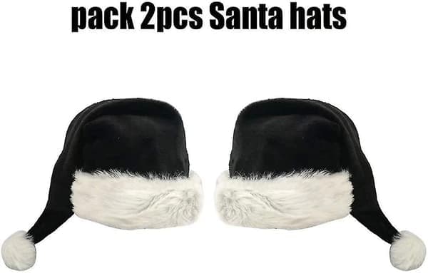 Tomteluva - Svart och Vit Julhatt 2-pack