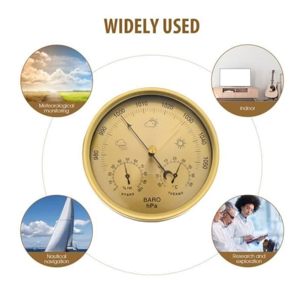 Användbar funktionell barometer termometer väderhygrometer för hemmet VÄDERSTATION - BAROMETER