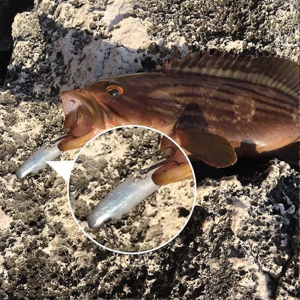 Bløde fiskelokker med krogede synkende swimbaits (5-pak)