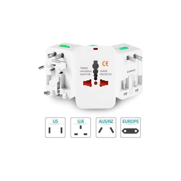 Universal pluggadapter – Internasjonal reiselader for Frankrike, Storbritannia, USA, Canada og Australia