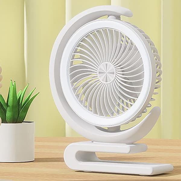 15 cm skrivebordsvifte (hvit) – internasjonal bestselger, campingvifte, USB oppladbar minivifte