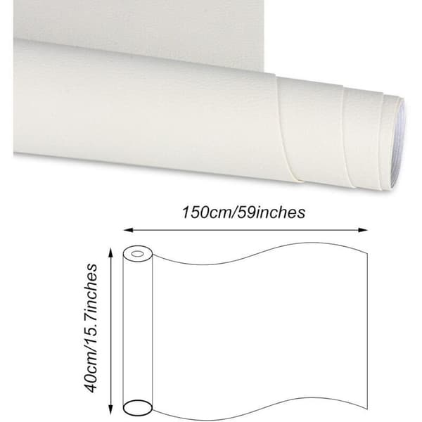 Selvklæbende lap til reparation af syntetisk læder (150 x 40 cm) - Klæbemiddel til sofaer, tasker, jakker, bilsæder og lædermøbler - Hvid