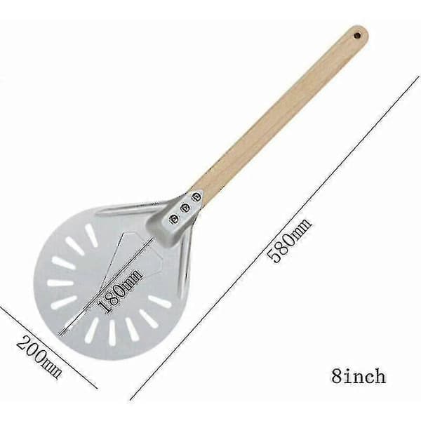 Profesjonell pizzavendespatel, langt håndtak 7/8/9 tommer perforert pizzavendespatel, pizzaspade, aluminium pizzaspade, liten - 8 tommer 40 cm