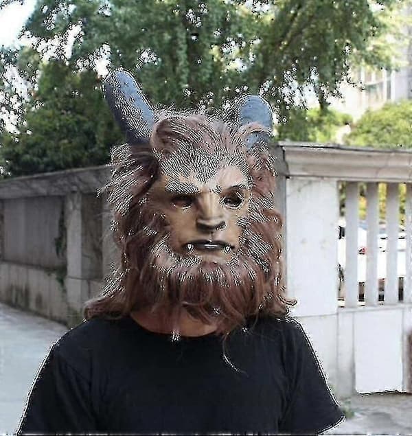 Voksen Udyr Maske med Paryk til Cosplay og Begivenheder