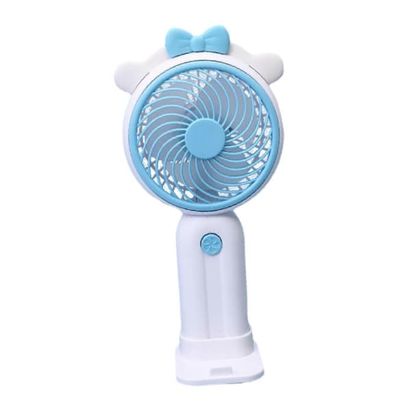 Bærbar Håndholdt Ventilator Mini Bærbar Ventilator Genopladelig Ventilator med Base Køleventilator Blue