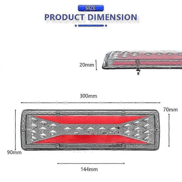 LED baklykter – 2 stk vanntette 12V tilhenger lastebil LED baklykter med brems, ryggelys og tåkelys – Velg stil 2PCS Style B