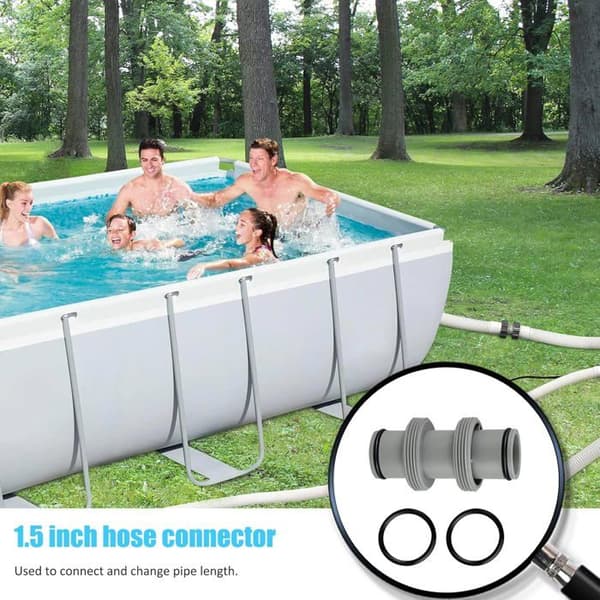 38 mm poolfitting, slangetilslutning til Ø 38 mm, adapter til Intex Coleman pumpe (1 stk.)