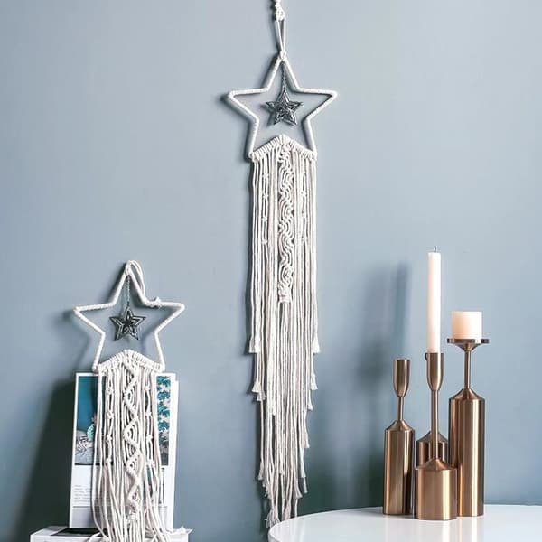 DIY jernringe (sæt med 5) - Sølv - 20 cm femtakket stjerne - Perfekt til julepynt