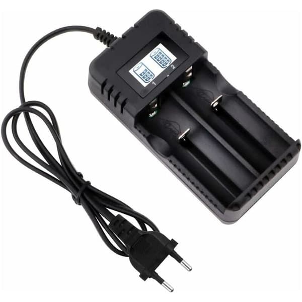 18650 Batterilader, Universell Batterilader, Smart Hurtiglading, 2-Spors Hode med LCD-skjerm, Kompatibel