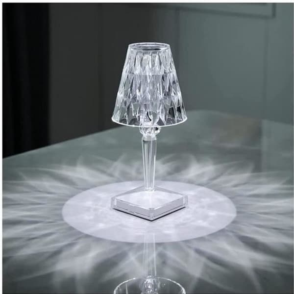 Bordlampe - AUTREMENT - 2021 - Akrylkrystall - Trefarget - USB Oppladbar