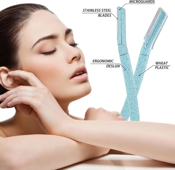Ansiktsrakhyvlar – 6-pack dermaplaning rakhyvlar för kvinnor, ögonbryn och persikofjun