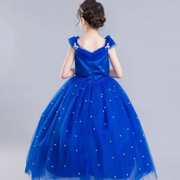 Blå prinsessdräkt - FINDPITAYA - V-ringad - Halloween/jul Cosplay - Ålder 3-14