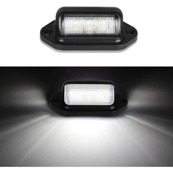 Nummerpladelys - Vandtæt baglygte med 6 SMD LED'er - Pakke med 2