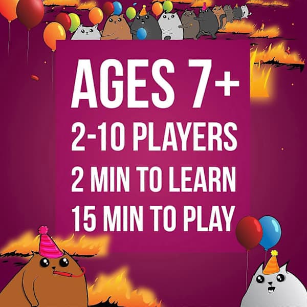 Exploding Kittens Party Pack - Korttipelit aikuisille, teini-ikäisille ja lapsille - Hauskoja perhepelejä - Venäläinen ruletti -korttipeli