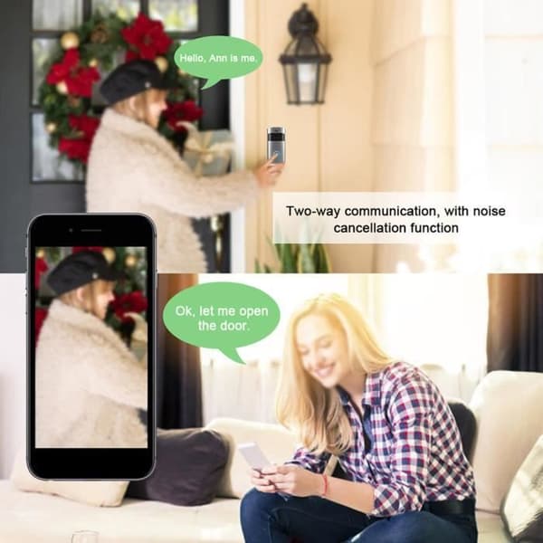 Tbest Wifi Video Dörrklocka Trådlös Infraröd Video Intercom Dörrkamera Dörråtkomstsystem