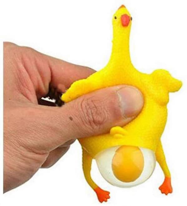 Sjovt Squishy Legetøj Kylling og Æg Stressaflastende, 9cm