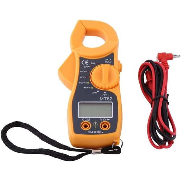 Automatisk digitalt multimeter, klemmbart digitalt multimeter AC/DC voltmeter amperemeter ohmmeter spenningstester stor digital LCD-skjerm