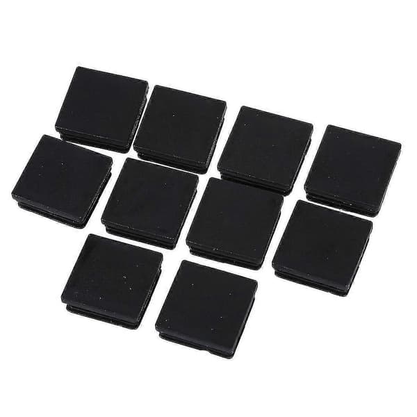 40 mm x 40 mm firkantede plastikrørindsatser, endepropper, sorte, 10 stk.
