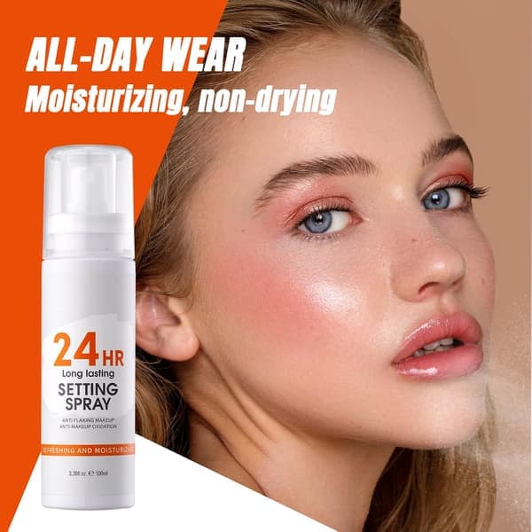 Makeup Setting Spray – 24 timmars långvarig lättviktig icke-fet fin dimma finish – 2-pack