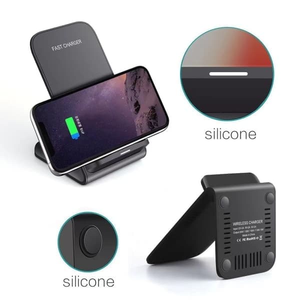 Trådløs Oplader 30W - SAMSUNG - IPHONE - HURTIG OPLADNING - Qi 30W Sort