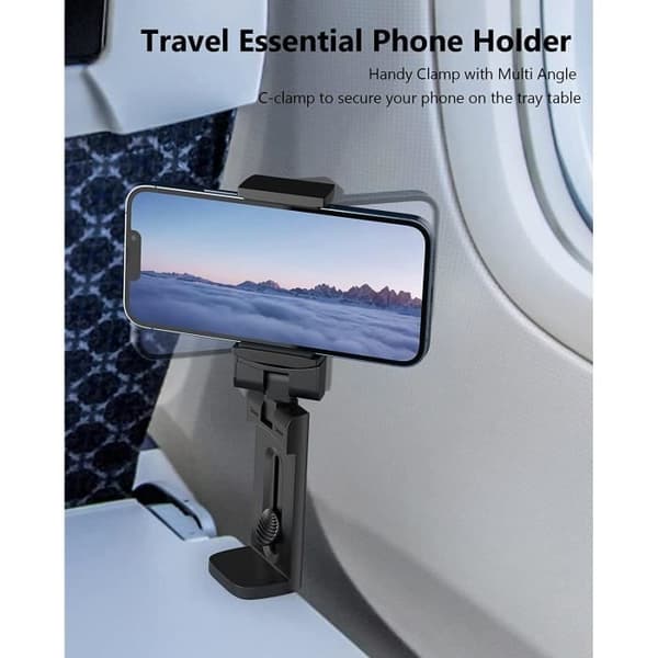 Mobiltelefonholder - ZGEER - Rejsemodel - Sort - 360 grader - Flyrejse
