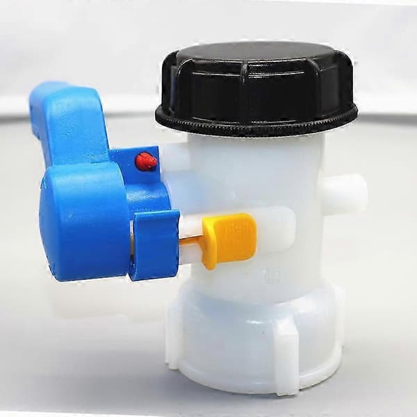 Ventil for IBC-tank 1000 liter Integrert plast sommerfuglventil DN40 hvit+blå 62 mm