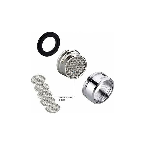 Kranlufter M22/M21.5, 3 stk. vannbesparende kranlufter med rustfritt stålfilter, kranvannfilterlufter (21.5mm utvendig gjenge)