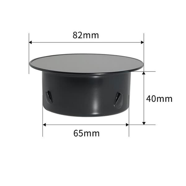 Skorsteinshette - For ovnsrør - Rustfritt stål - Med justerbar spenne - Svart - For 75 mm rør
