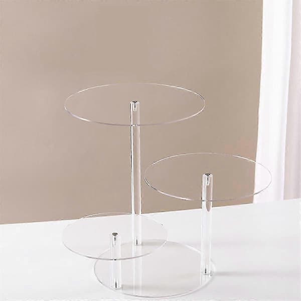 Runde akrylprodukter Display Riser Stands, 3-lags Cupcake Stand Mini Display Rack for Kake-God