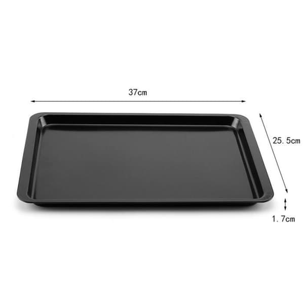 Sæt med 2 non-stick bageplader, rektangulære bageplader til ovn og grill, 37x25,5x1,6cm