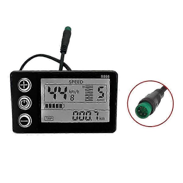 Elektrisk sykkel S866 LCD-skjerm 24V36V48V kontrollpanel vanntett plugg