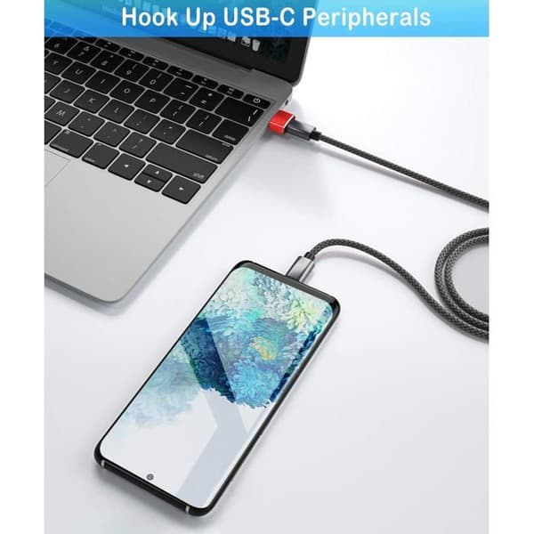 Sett med 4 USB A til C-adaptere, for Apple Watch, iPhone, iPad, AirPods