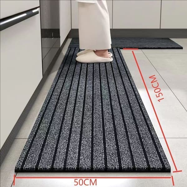 Köksmatta 50 x 150 cm – Slitstark polyester – Halkfri gummibaksida – Fläckresistent – Absorberande för golv