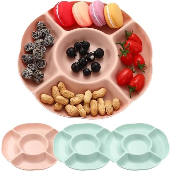 Ruminddelte bakker - Ikke specificeret - 4 STK - Genanvendelig plast - Stabelbar - Blomsterdesign