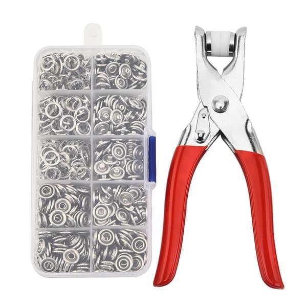 Pliers Press Tool Kit 9.5mm Diameter Multifunction Easy to Install Portable Snap Button Kit for Clothing Store with Pliers 150 Sets Buttons