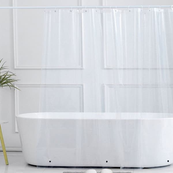 Transparent duschdraperi, storlek 180x200 centimeter, med 3 magneter