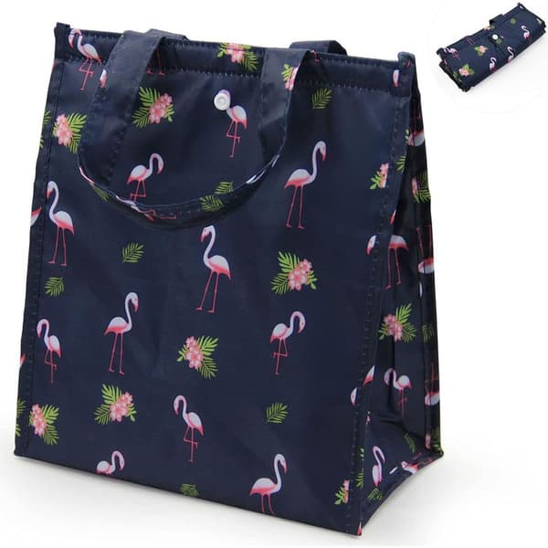 Sammenklappelig isoleret madpose (mørkeblå flamingo)