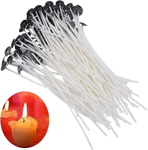 Stearinlysveker, 20 stk naturlige bomullsveker for DIY-lys (10 cm)