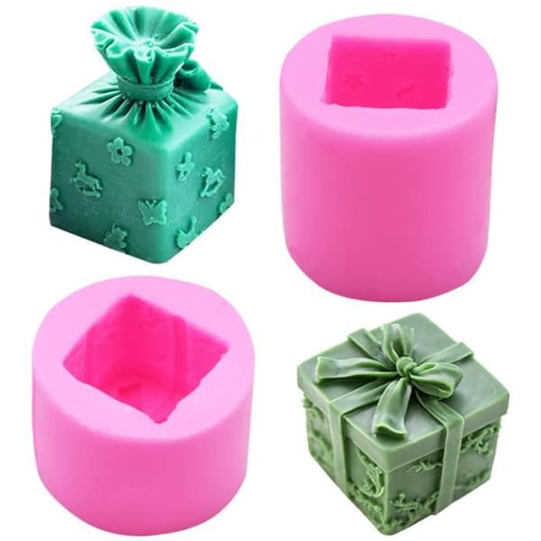 Stearinlysform - Uspesifisert - 3D - Matsikker silikon - 2 stk - Rosa