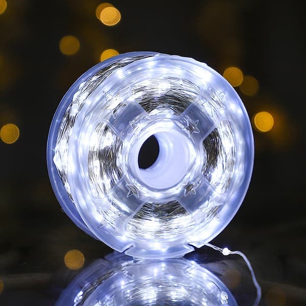 Eventyrlys 500 LED 50 meter, kaldhvit IP67 vanntett med fjernkontroll 8 moduser timer dimbar, koble julelys for utendørs