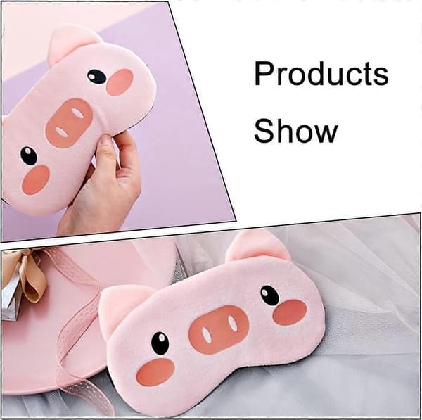 Söt Gris Sov-Ögonmask Cartoon Pig Multifunktionell Ögonmask Elastisk Skuggning Sov-Ögonöverdrag för Kontor, Resa