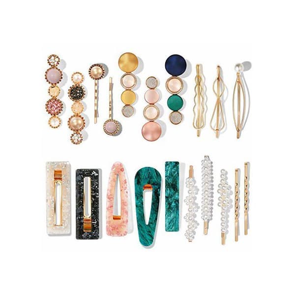 Sett med 20 Macaron-stil Perlehårklemmer for kvinner og jenter