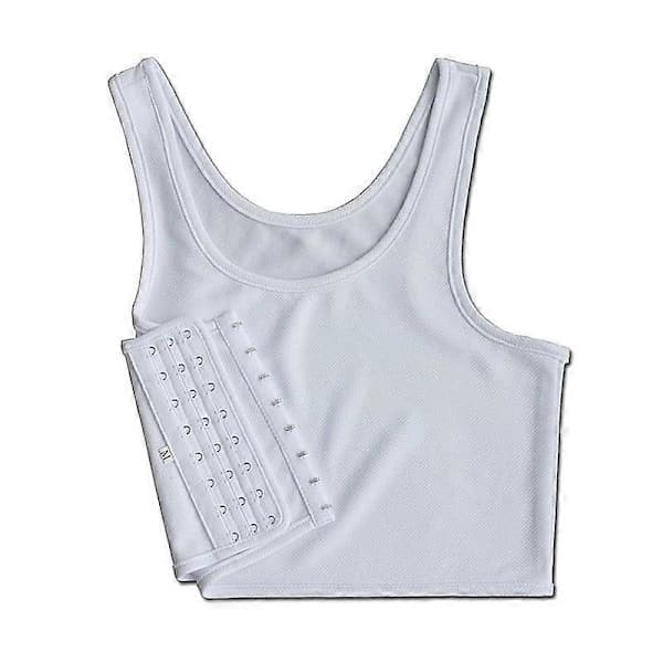 Gratis andningsbart spänne kort bröstbindare Trans Västtoppar Plus Size S-5_Billiga presenter svart XL