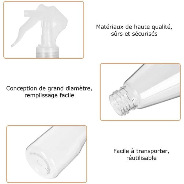 Tom 200 ml sprayflaske, pakke med 6 tomme plastsprayflasker, tom sprayflaske til desinfektionsmiddel, have