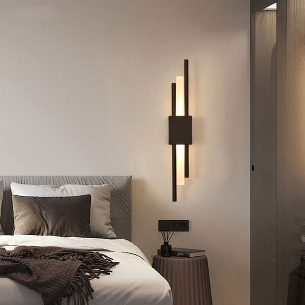 Minimalistisk postmodern væglampe, guldsengelampe til soveværelse, væglampe til stue, lineær lampe