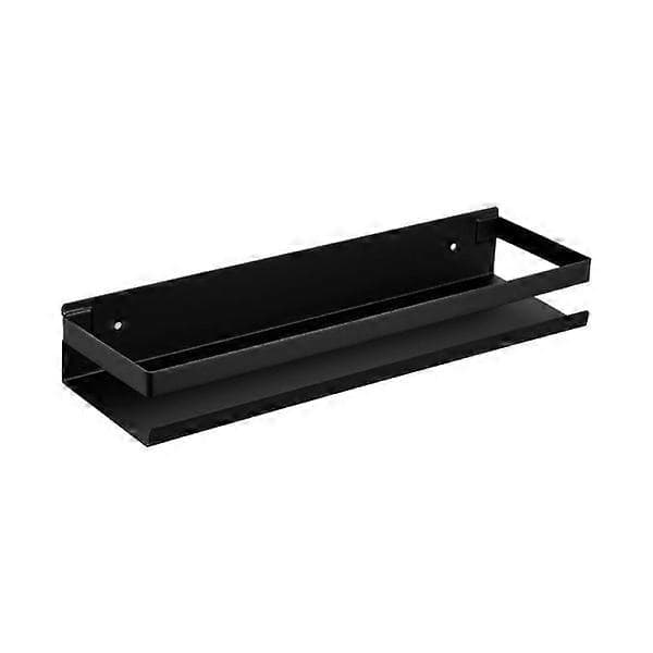 Brusehylde uden boring, badeværelseshylde i rustfrit stål, mat sort - 30 cm