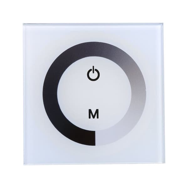 Touch Panel Dimmer Switch Controller, Enfärgad Touch Panel Dimmer Switch Controller för DC 12V-24V LED-ljusslingor (Vit)
