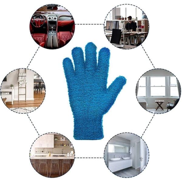 Mikrofiber støvhandsker - 2 par - Velegnet til aftørring af biler, vask af bakspejle, persienner