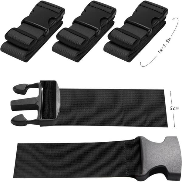 Bagagestropper - Ikke specificeret - Justerbar - Polypropylen - Elastisk spænde - Sort