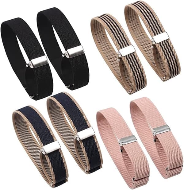 Par ärmhållare elastiska, klassiska för kvinnor & män, unisex armband